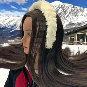 Ivory Soft Faux Fur 2" Headband Handcrafted Chic Designer Hair Accessory